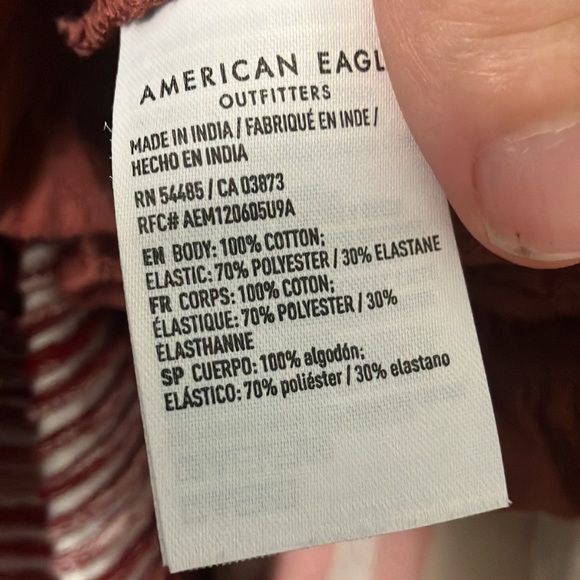 American Eagle Rust Scrunchie Ruffle Crop Top size Small - Picture 4 of 4
